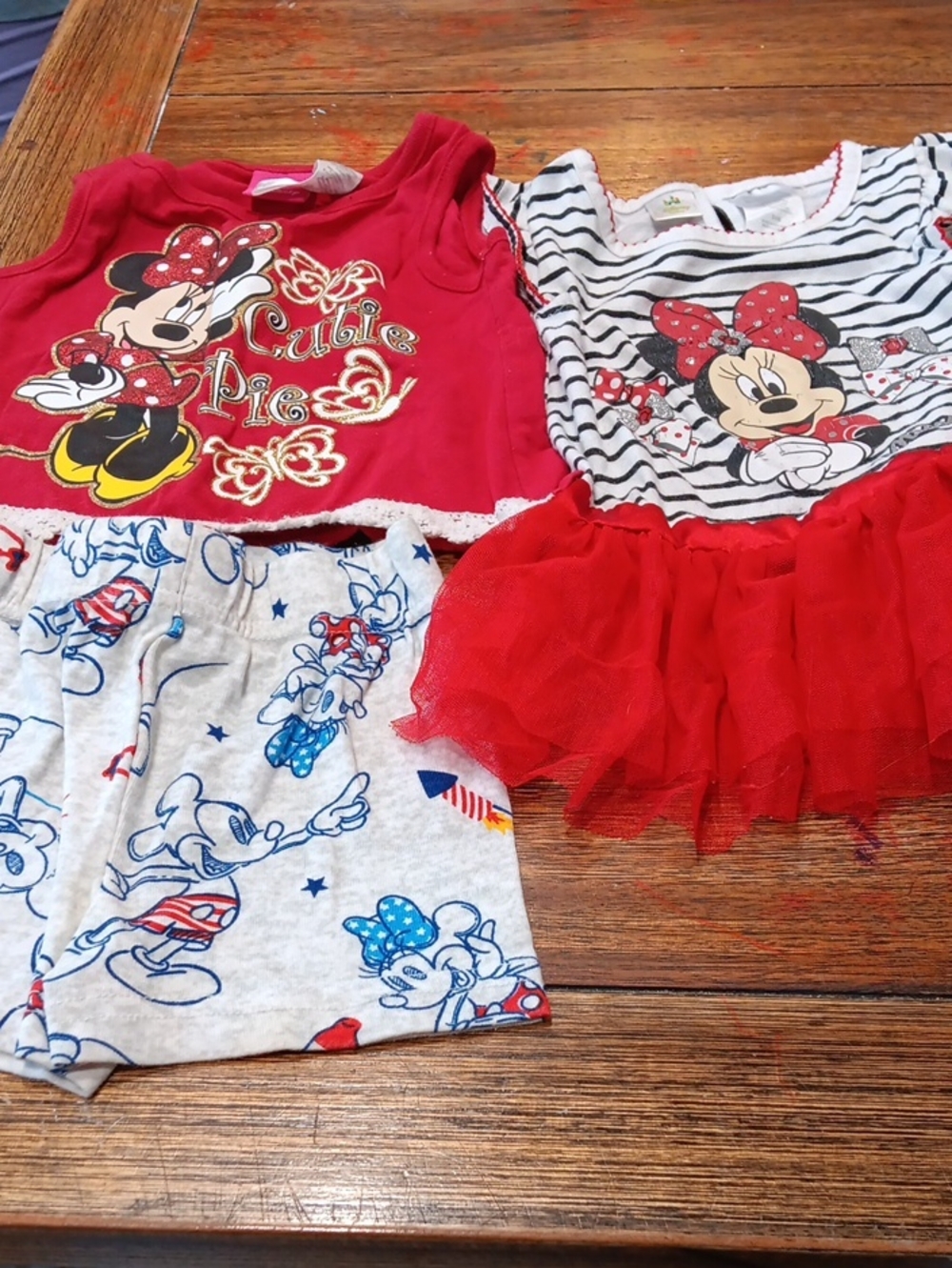 Disney Minnie Mouse Red Kids Shirts And Pj Pants